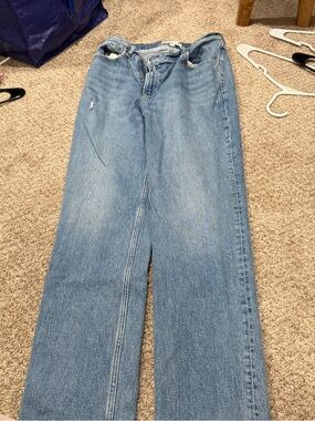 Abercrombie Curve Love UHR 90’s Blue Women's Wide-Leg Jeans